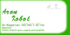 aron kobol business card